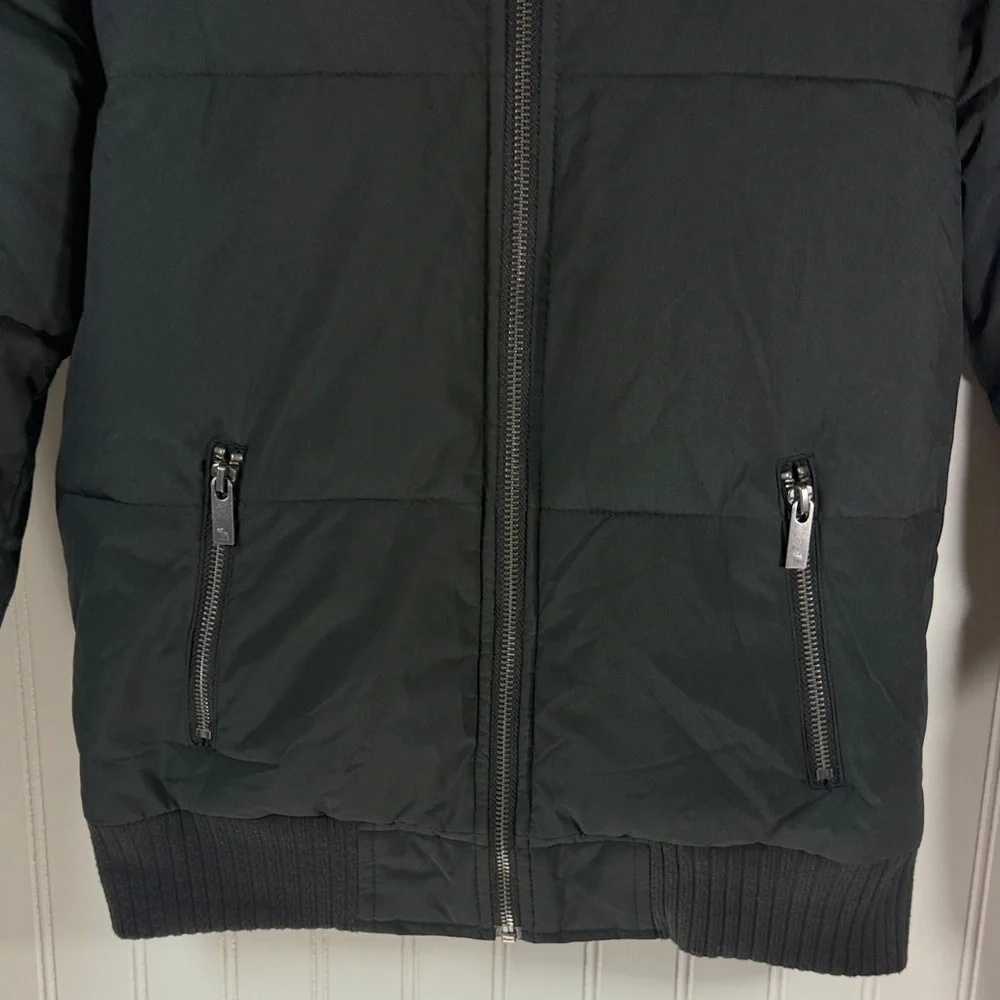 Abercrombie Kids Black Puffer Jacket with Removable Faux Fur Hood 13/14 - Picture 3 of 11